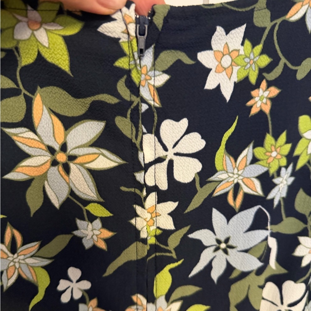 MODCLOTH Befits Your Brilliance Dress Navy Floral Print Medium Retro Size XL - Picture 9 of 9